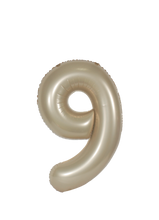 Load image into Gallery viewer, DecoChamp Champagne Gold Foil Number Balloons (0 to 9) - 34 in.