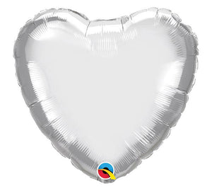 Solid Heart Shape Foil Chrome Silver - 18 in.