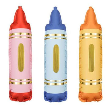 Crayon Foil Balloon 30 in. - 3 pack PartyDeco USA