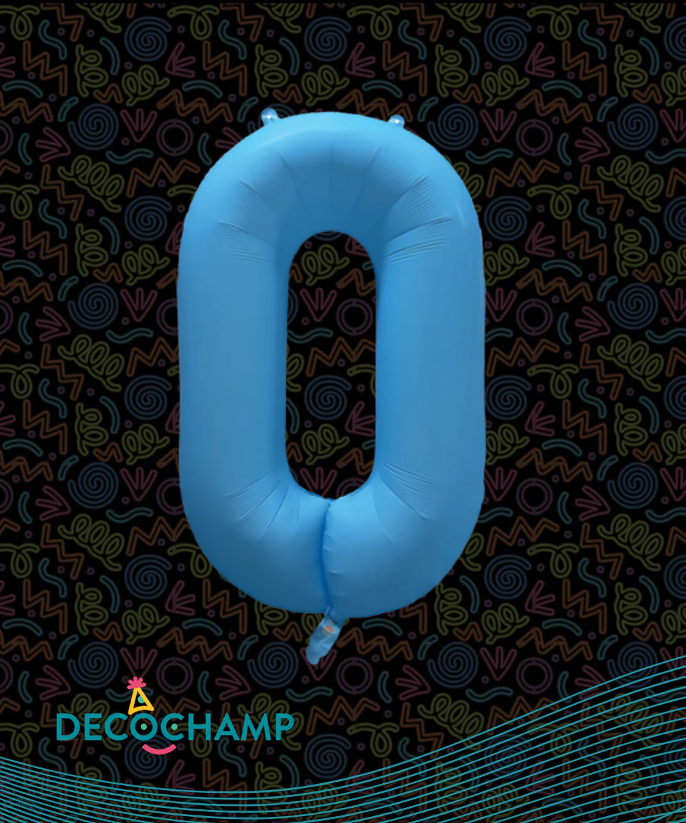 DecoChamp Neon Blue Number Balloons (0 to 9) - 34 in.