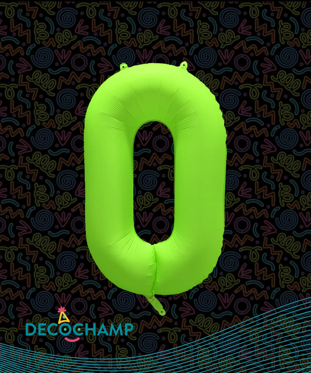 DecoChamp Neon Green Number Balloons (0 to 9) - 34 in.