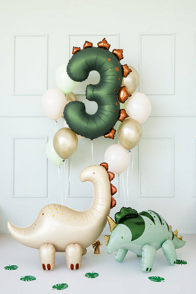 Dinosaur Number 3 Foil Balloon 36 in. PartyDeco USA