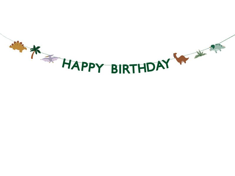 Dinosaur Happy Birthday Banner PartyDeco USA