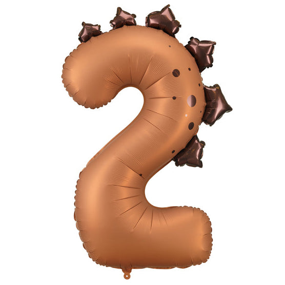 Dinosaur Number 2 Foil Balloon 36 in. PartyDeco USA