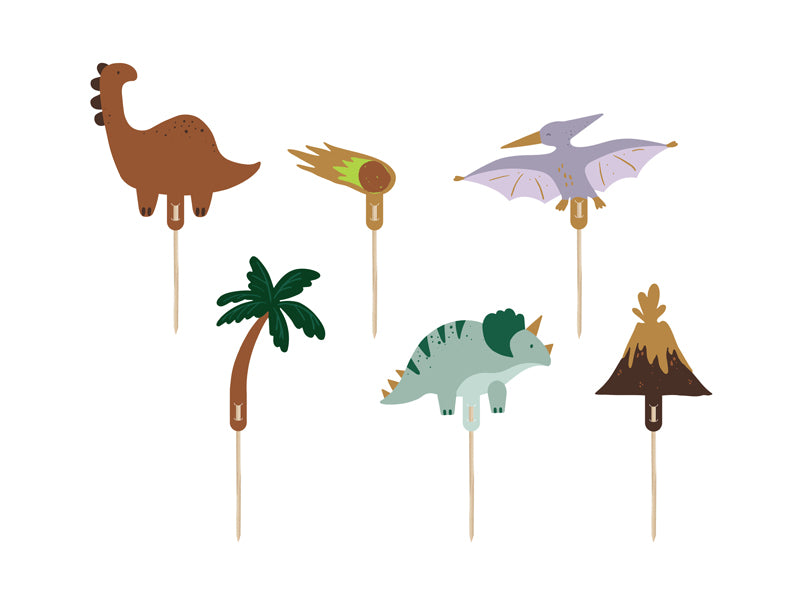 Adornos para tartas Dinosaurios 6 piezas. PartyDeco Estados Unidos 