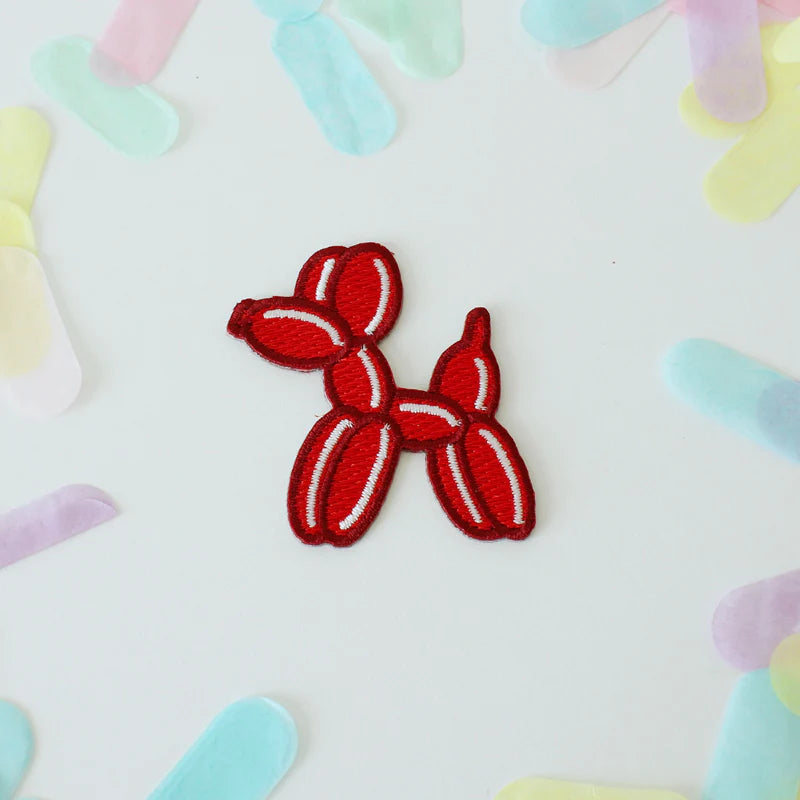 Balloon Dog Embroidered Patch - Red