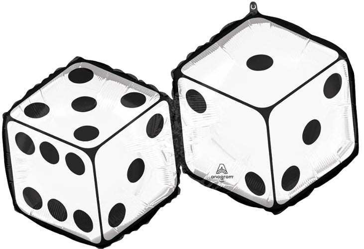 Feeling Lucky Dice Shape Foil Balloon 30 in.