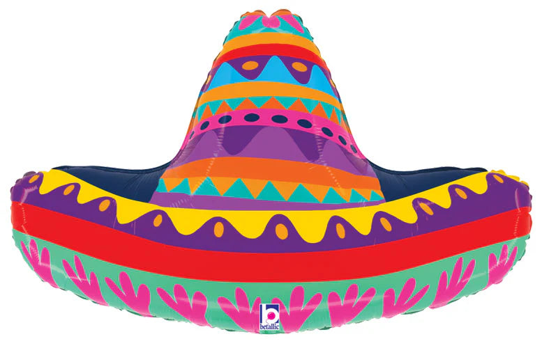 Festive Sombrero Shape Foil Balloon 32 in.