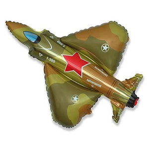 Military Fighter Jet Plane Shape Foil Balloon 38 in.