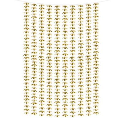 Gold Flower Backdrop Curtain 3' x 7' - PartyDeco USA