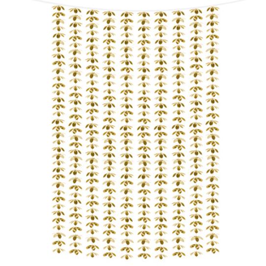 Gold Flower Backdrop Curtain 3' x 7' - PartyDeco USA