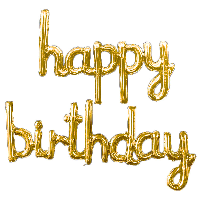 "Happy Birthday" Script Foil Balloon (Choose Color) - 33 in. / 48 in.