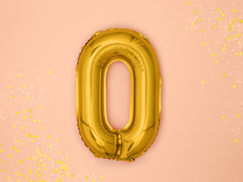 Gold Foil Number Balloons (0 to 9) - 16 in. PartyDeco