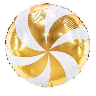 Gold Candy Round Foil Balloon 18 in. PartyDeco USA
