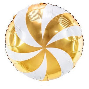 Gold Candy Round Foil Balloon 18 in. PartyDeco USA