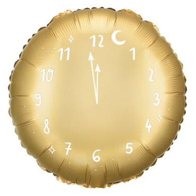 Gold Clock Foil Balloon 18 in. PartyDeco USA