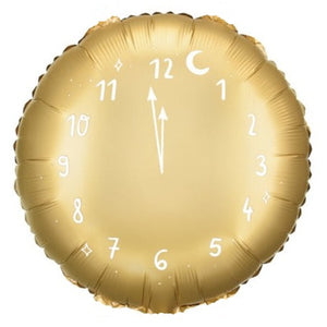 Gold Clock Foil Balloon 18 in. PartyDeco USA