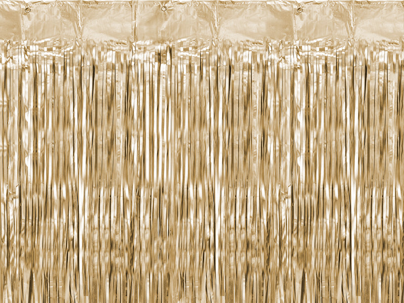 Champagne Gold Party Curtain 3' x 8' - PartyDeco USA