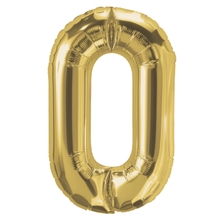 DecoChamp Gold Foil Number Balloons (0 to 9) - 34 in.