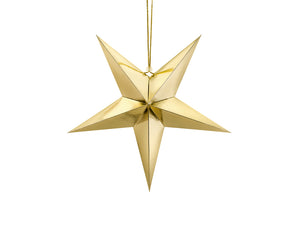 Gold Paper Star Decoration 18 in. PartyDeco USA