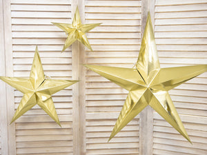 Gold Paper Star Decoration 18 in. PartyDeco USA