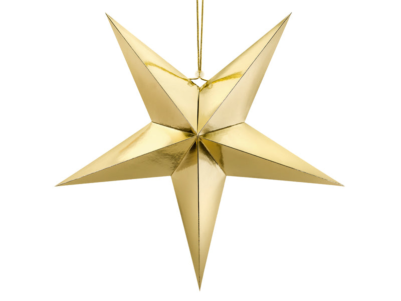 Gold Paper Star Decoration 28 in. PartyDeco USA