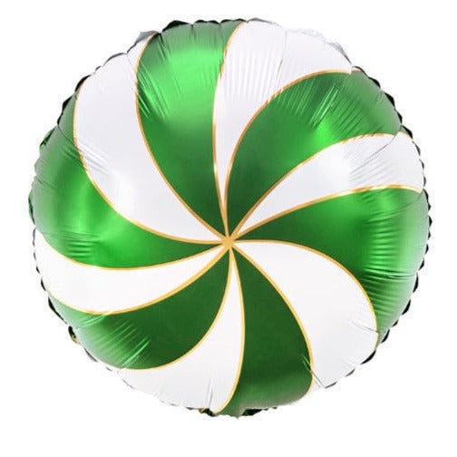 Globo de aluminio redondo de caramelo verde de 18 pulgadas PartyDeco USA