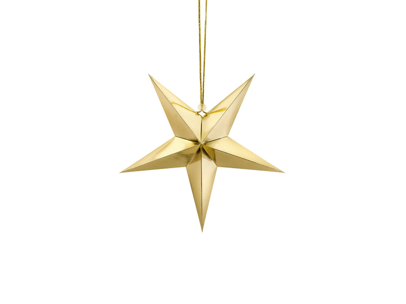 Decoración de estrella de papel dorada de 12 pulgadas PartyDeco USA