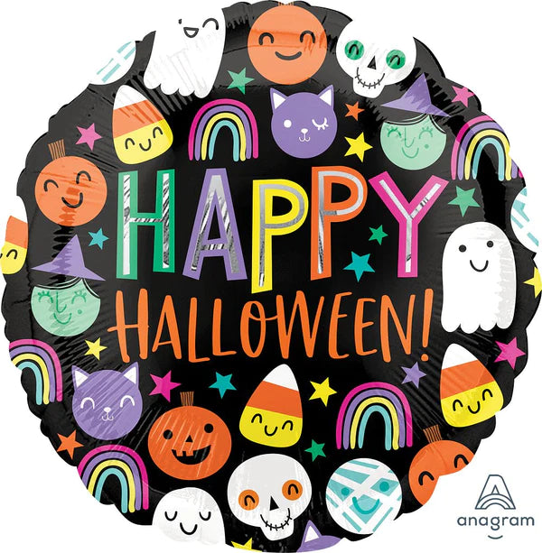 Halloween Happy Faces Foil Balloon 17 in.