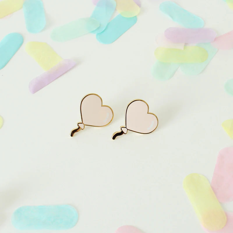 Heart Balloon Earrings - Blush