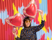 Load image into Gallery viewer, Heart Glasses Foil Balloon 45 in. PartyDeco USA