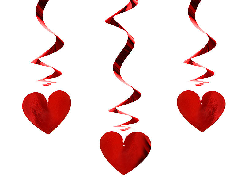 PartyDeco Red Swirls Hearts - 24 in.