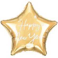 Load image into Gallery viewer, Happy New Year Gold Star Foil Balloon 20 in.