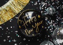 Load image into Gallery viewer, Happy New Year Black Round Foil Balloon 18 in.