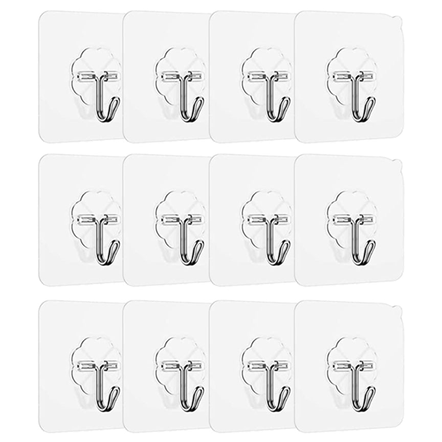 adhesive wall hooks max weight DDMY Clear 50lb(Max) Heavy Duty Hanging Sticky-10 Pack shaped white plastic hooks are all purpose and useful for any given hanging project or situation Heavy Duty Adhesive Hook -