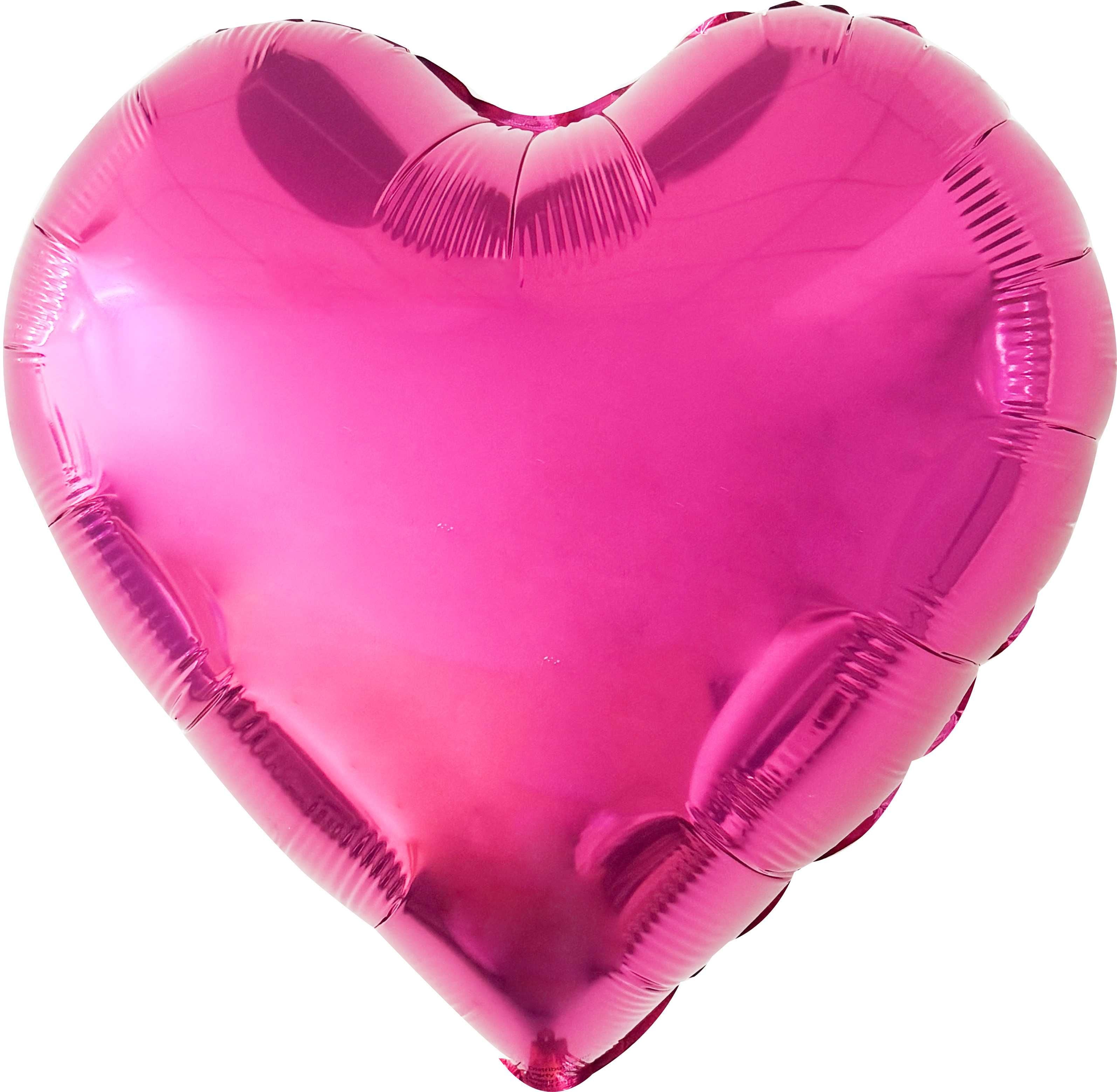 Papel de aluminio sólido en forma de corazón de color rosa perlado, 18 pulgadas