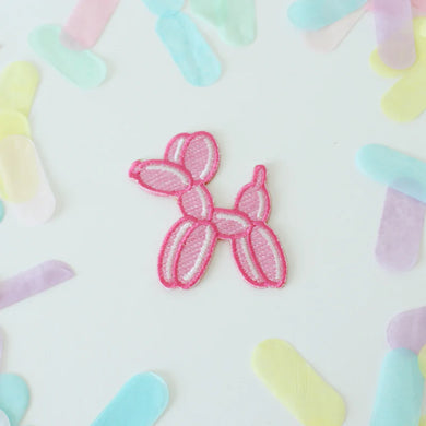 Balloon Dog Embroidered Patch - Pink