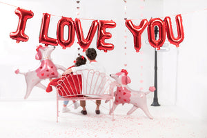 Red I Love You Banner Foil Balloon - 8.5 ft.