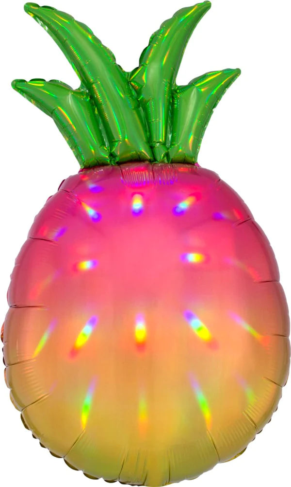 Iridescent Pineapple Shape Foil Balloon 31 in.