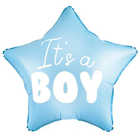 Its a Boy Blue Star Foil Balloon 19 in.