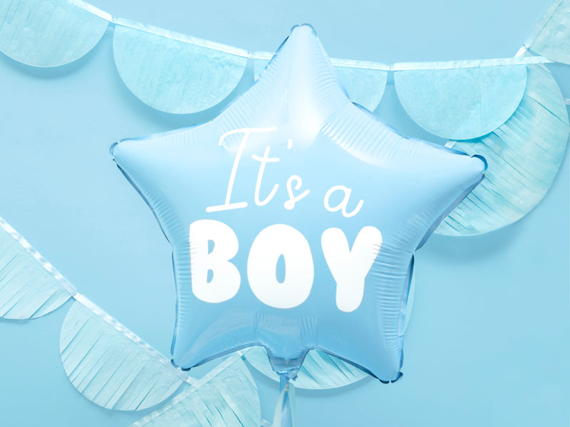 Its a Boy Blue Star Foil Balloon 19 in.