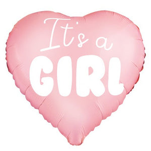 Its a Girl Pink Heart Foil Balloon 18 in.