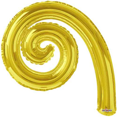 Globos de aluminio en espiral Kurly de 14 pulgadas (paquete de 3), color dorado