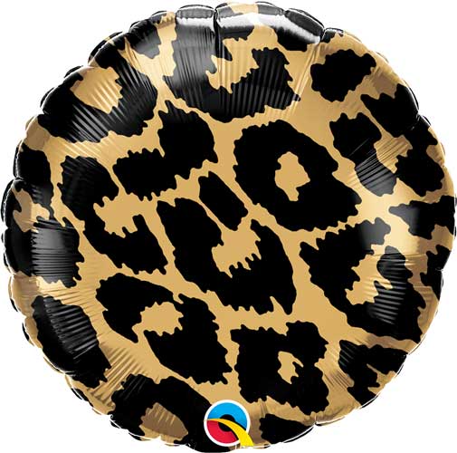 Globo redondo de aluminio con manchas de leopardo de 18" 