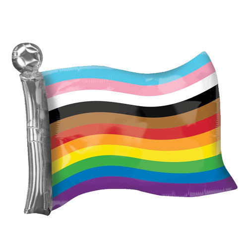 LGBTQ Rainbow Flag Shape Foil Balloon 31 in.