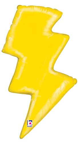 Lightning Bolt Shape Foil Balloon 36 in. (Yellow)