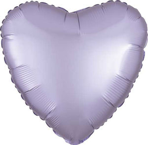 Solid Heart Shape Foil Satin Luxe Lilac - 17 in.