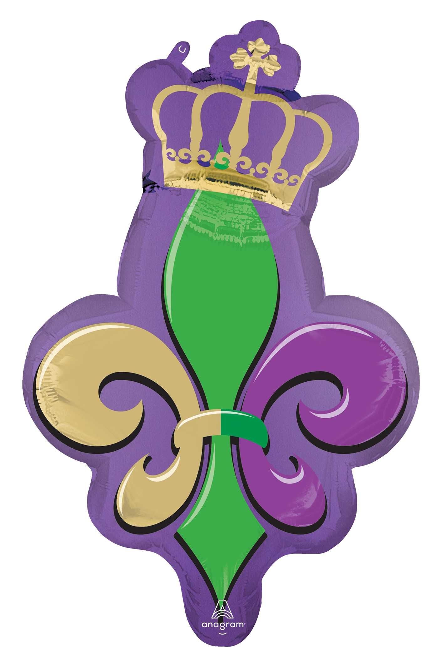 Satin Majestic Mardi Gras Foil Balloon 32 in.