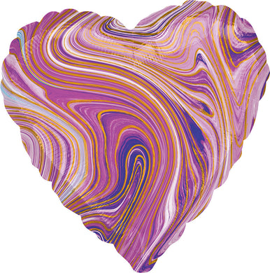 Lámina de mármol con forma de corazón color morado - 17 pulgadas