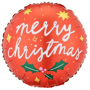 Merry Christmas Round Foil Balloon 18in. PartyDeco USA